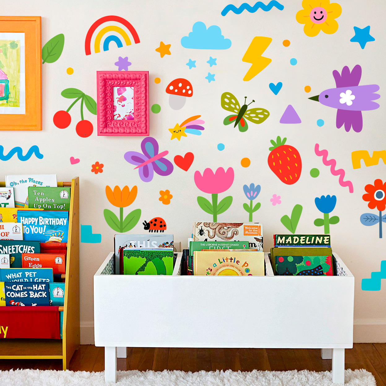 наклейки на стіни дитячі фото, набір вінілових наліпок фото, декор для дитячої кімнати фото, дитячі наклейки на вікна фото, декор для дитячого садочка фото, оформлення класу початкової школи фото, наклейки в ігрову кімнату фото, наклейки веселка та квіти фото, набір наклейок мікс фото, весняний декор вітрин фото, яскраві наклейки для школи фото, сучасні інтер'єрні наклейки фото, вініловий декор для меблів фото, наклейка райдуга на стіну фото, дитячі наклейки квіти фото, наклейки пташки на скло фото, вінілові наклейки фрукти фото, декоративні сонечка наклейки фото, наклейки метелики для дітей фото, великий набір інтер'єрних наклейок фото, наклейки для раннього розвитку фото, декор стін у кабінеті початкових класів фото, наклейки на шафки в садочок фото